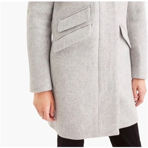 J. Crew Cocoon Coat In Italian Stadium-cloth Wool Blend For Women Gray Size 4 - Picture 3 of 13